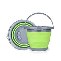 TONGBOSHI Outdoor Folding Bucket, Silicone Portable Household Cleaning Bucket, Large Car Wash Bucket, Retractable Fishing Bucket (Color : Green, Style : B)