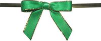 Small Emerald Twist Tie Bows with Gold Edges- 250pc