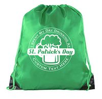 Custom St Patrick's Day Backpack Personalized Drawstring Bags, Reusable Gift bag - Forest Green CE2500Patty S6