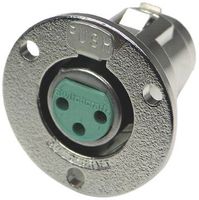 Switchcraft C3F 3-Pin Female XLR Round Panel Jack, Nickel Finish