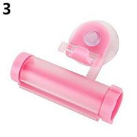 Braceus Plastic Rolling Tube Squeezer Toothpaste Dispenser Toothpaste Holder (Pink)