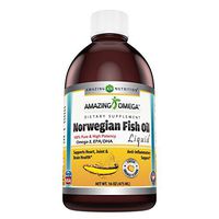 Amazing Omega Norwegian Fish Oil 16oz Fresh Orange - Supports Anti-inflammatory, Heart, Joint and Brain Health