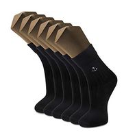 Diabetic Socks for Men 6 Pairs Extra Wide Non-Binding Crew Copper Black Gray Dark Gray