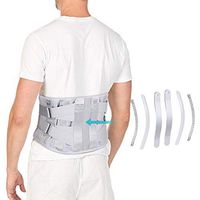 Lower Back Support, Adjustable Lumbar Splint Waist Belt with Curved Aluminum Strips, Breathable Mesh Panels for Men and Women Herniated Disc, Sciatica Pain Relief and Injury Prevention
