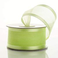 Tableclothsfactory 1 1/2" Wired Edged Organza Ribbon - Apple Green