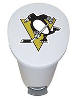 The Furniture Cove New 2.6 Gallon White Plastic Step Trash Can Waste Basket Featuring the Choice of Your Favorite Sports Team Logo - FREE Trash Liner Included (Penguins)
