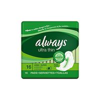 Always Pads Size 2 Ultra Thin 16 Count Long Super (6 Pack)