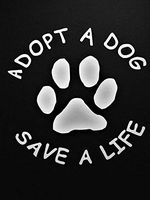 Chase Grace Studio Adopt A Dog Dog Adoption Vinyl Decal Sticker|White|Cars Trucks SUVs Vans Laptops Walls Glass Metal|5.25" X 5.25"|CGS987