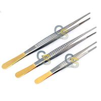 G.S 3 O.R Grade DEBAKEY Artery ATRAUMATIC Tissue Vascular Forceps 7", 8", 9.5" with Gold Handle