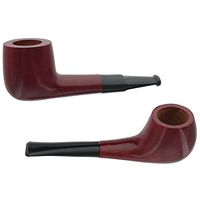 Briar Smoking Pipe - Assorted 2 Pack of Small Pipes (Red)