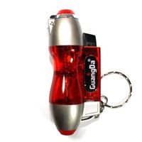 Red Hourglass Transparent Key Chain Single Flame Refillable Butane Torch Lighter 3 Inch