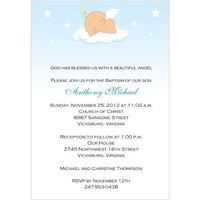 Cloud Nine Boy Baptism Invitations Christening Invitations - Set of 20