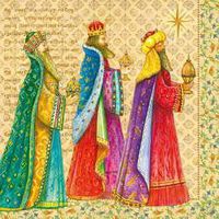 Christmas Paper Luncheon Napkins 2 X 20pcs 13"x13" Three Wise Men