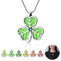 Essential Oil Jewelry Diffuser Necklace - TTstar Aromatherapy Clover Stainless Steel Pendant Lockets with Snack Chain Gift Set for Women