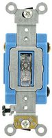 Leviton 1203-PLC 15 Amp, 120 Volt, Toggle Pilot Light, Neutral 3-Way AC Quiet Switch, Extra Heavy Duty Grade, Self Grounding, Back and Side Wired, Clear