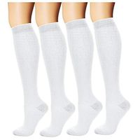 MojaSports Compression Socks - BEST Graduated Athletic & Medical Use for Men & Women, for Running, Flight, Travel, Nurses - Boost Performance, Blood Circulation & Recovery (White, Lg/XL 2Pr)