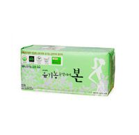 Korean Bon Organic Cotton Sanitary Pads with Wings Large 28 Count