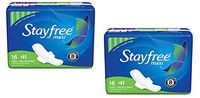 Stayfree Maxi Bundle, Super Long with Wings, 16 pads each (2 items)