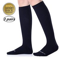 3 Pack Men's Compression Socks,Running Compression socks 20-30mmhg for Travel,Flight,Maternity,Athletics,Nurse-Medical Care Grade for Shin Splints,Circulation&Recovery,Calf and Leg Pain (L/XL)