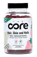 The Core Beauty Multivitamin Gummy with Biotin and Collagen | Strawberry Flavored - Made in USA | Supports Healthy Hair, Skin, & Nails | 30 Day Supply
