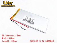 3.7V 5000mAh 3283150 Lithium Polymer Ion Rechargeable Battery Lithium Polymer Li-Po Battery for MP4 GPS MP3 Bluetooth Stereo DIY Gift