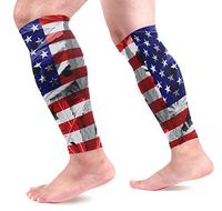 KEAKIA USA Flag Calf Compression Sleeves Shin Splint Support Leg Protectors Calf Pain Relief for Running, Cycling, Travel, Sports for Men Women (1 Pair)