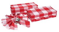 Wedding Napkins in Gingham Plaid Check Fabric-18x18 Red/White,Cloth Napkin, Cocktails Napkins, Fabric Napkins, Cotton Napkins Mitered Corners & Generous Hem, Machine Washable Dinner Napkins, 12 Pack