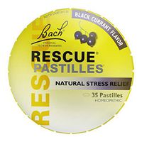 RESCUE PASTILLES, Homeopathic Stress Relief, Natural Black Currant Flavor - 35 Pastilles