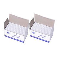 Exceart 2 Boxes/200pcs Disposable Wet Wipes Sterile Alcohol Prep Pads Wipes Cleanser Skin Nail Mobile Phone Digital Camera Alcohol Wipes