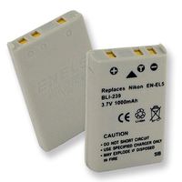 1000mA, 3.7V Replacement Li-Ion Battery for Nikon COOLPIX S10 Digital Cameras - Empire Scientific #BLI-239