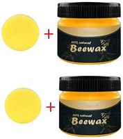 YAMY Wood Seasoning Beewax, Multipurpose Natural Beeswax Polish for Wood & Furniture, Traditional Beewax for Wood Cleaner and Polish Wipes, Waterproof, Non Toxic & No Build-Up (2PC)