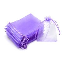 Dealglad 50pcs Drawstring Organza Jewelry Candy Pouch Christmas Wedding Party Favor Gift Bags (8x12, Light Purple)