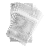 100 Pcs 5 7/16 X 7 1/4 Clear (A7+) (P) Card Resealable Cello / Cellophane Bags - Tape Strip on Body (100)