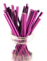 Biodegradable Paper Straws | 200 pack | Hot and Cold Drinks | Vibrant Solid Colors | Bulk Paper Straws for Concessions, Smoothies, Juice, Crafts, Party Supplies, Decorations | Purple