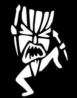 Tiki God Vinyl Sticker Decal | Cars Trucks Walls Laptop | 3.289 Inch Width X 5.5 Inch Height | White HGC0122
