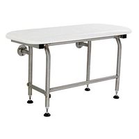 Mustee 390.411 Wall Mount Rectangular Fold Down Seat, 26", White