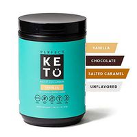 Perfect Keto Collagen Peptides Protein Powder with MCT Oil - Grassfed, GF, Multi Supplement, Best for Ketogenic Diets, Use in Coffee, Shakes for Women & Men – Vanilla
