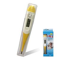 Digital Medical Thermometer for Fever - Oral Armpit and Rectal Thermometer with Flexible Soft Tip for Kids and Adults - Waterproof,Accurate and Fast Readings (Yellow)