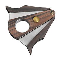 Heitaisi Sandalwood Cigar Cutter, Portable Double-Edged Bat-Shaped Cigar Scissors
