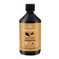 Cura Lignum Wood Polish I 16.9 Fl Oz I Long Lasting Shiny Finish with Boiled Linseed Oil I Wood Restorer, Conditioner and Protector I Glossy Finish with an Amber Tone I Made with Natural Ingredients