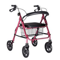 Walkers for Seniors with Seat Trolley Walker with Wheel with seat, Multi-Function Walker, Lightweight and Portable Folding Rolling Walkers (Color : Pink, Size : #1)