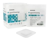 Adhesive Island Dressing McKesson 2 X 2 Inch Polypropylene / Rayon Square 1 X 1 Inch Pad White Sterile - 25/BX (MFN # 16-89022)
