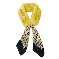Theoylos Women's Winter Scarf Faux Fur Scarf Ladies Chiffon Warm Scarves Lightweight Fleece Neck Scarf Scarf Yellow