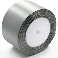 AnFun 2 inches 25 Yards Satin Ribbon Fabric Rolls Perfect for Wedding, Embellish Gift Wrapping (Grey)