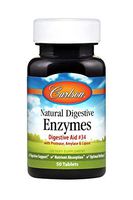 Carlson - Natural Digestive Enzymes, Digestive Aid #34 with Protease, Amylase & Lipase, Digestive Support, Nutrient Absorption & Optimal Wellness, 50 Tablets