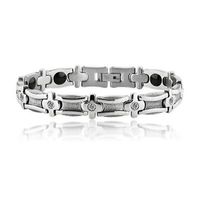 POWER IONICS Men's Titanium Magnetic Crystal Bracelet Energy Balance Band Bracelet for Women /045