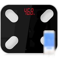 Body Fat Scale Floor Scientific Smart Electronic Led Digital Weight Bathroom Balance Bluetooth App Android Or iOS,Black