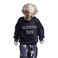 Franterd Little Boys Girls Sister Brother Letter Print Autumn Warm Sweatshirt Pullover Tops for Kids 1 2 3 4 5T Black