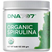 DNA707 Organic Spirulina Powder - 83 Servings (8.82 oz / 250g) Organically Grown and Sustainably Harvested Non-GMO Blue Green Algae, Raw, 100% Vegetarian & Vegan, Non-Irradiated (250 g Spirulina)