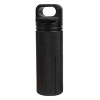 jiayit Multi-purpose Case Bottle Large Aluminum Pill Box Holder Container Keyring Outdoor (Black)